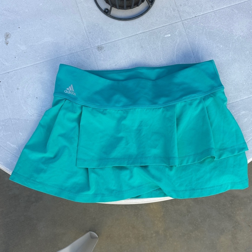 Adidas Teal Pleated Tennis Skirt Mini Skort Size M